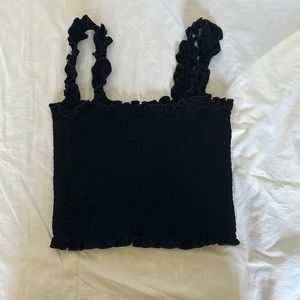 black scoffed tank top